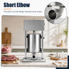 Electric sausage stuffer with a 10L capacity, stainless steel tubes, and a short elbow design for reduced meat waste.