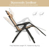 Oversize lounge chair in beige with adjustable backrest and cup holder, perfect for outdoor relaxation and summer naps.