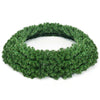 48-inch pre-lit cordless artificial Christmas wreath with 200 LED lights, showcasing a vibrant green color and full.