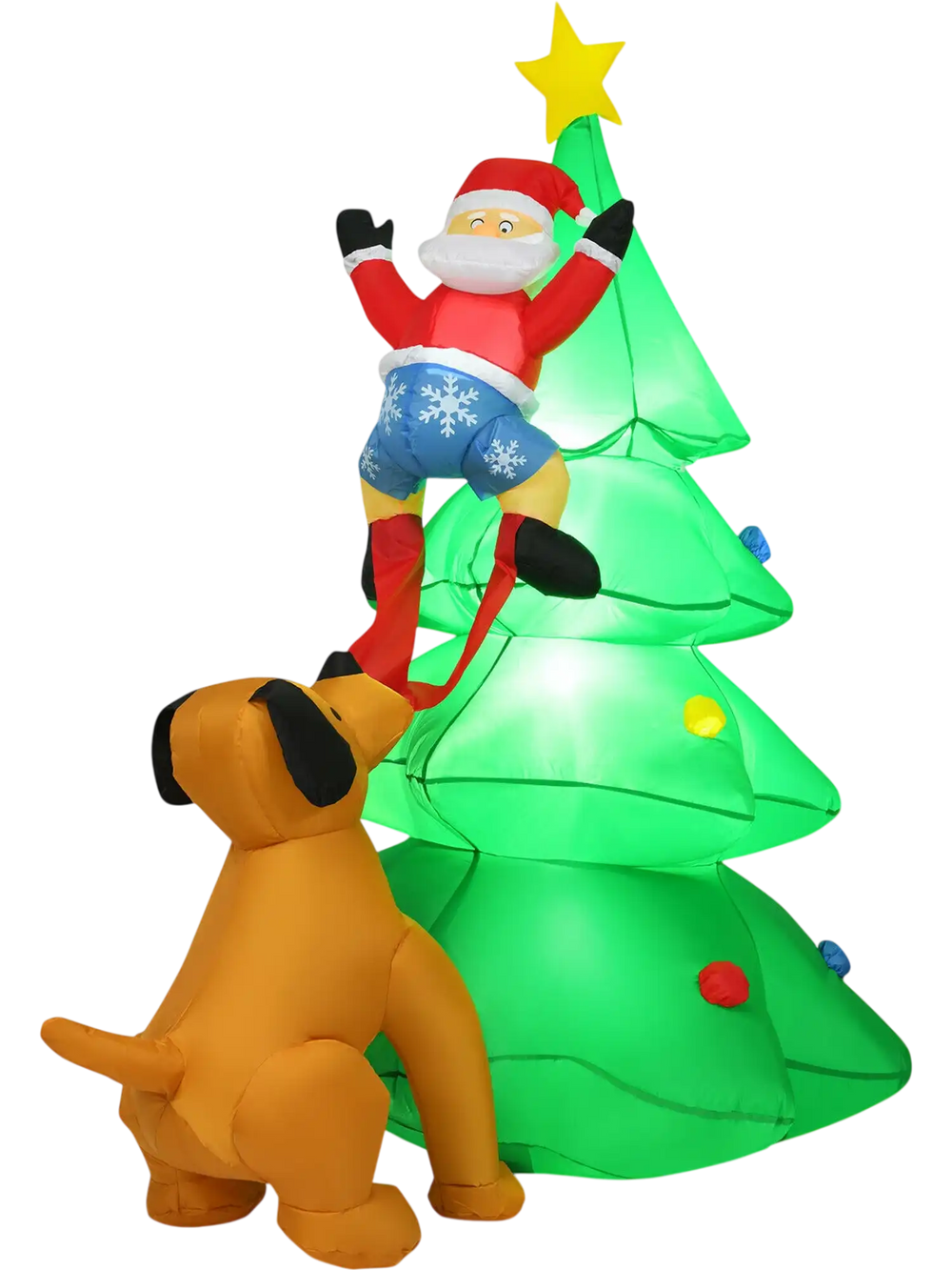 6.5 Feet Outdoor Inflatable Christmas Tree Santa Decor with LED Lights