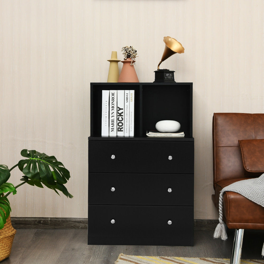 3 Drawer Dresser with Cubbies Storage Chest for Bedroom Living Room - Gallery View 4 of 12