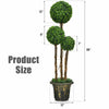 Artificial UV resistant topiary triple ball tree plant, 48 inches tall, with non-toxic PE leaves for outdoor decor.