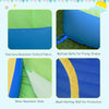 Detail of the inflatable bounce house showing puncture-resistant oxford fabric and safety mesh netting for protection.