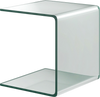 18 x 18 x 16 Inch Tempered Waterfall End Table with non-Slip Pad