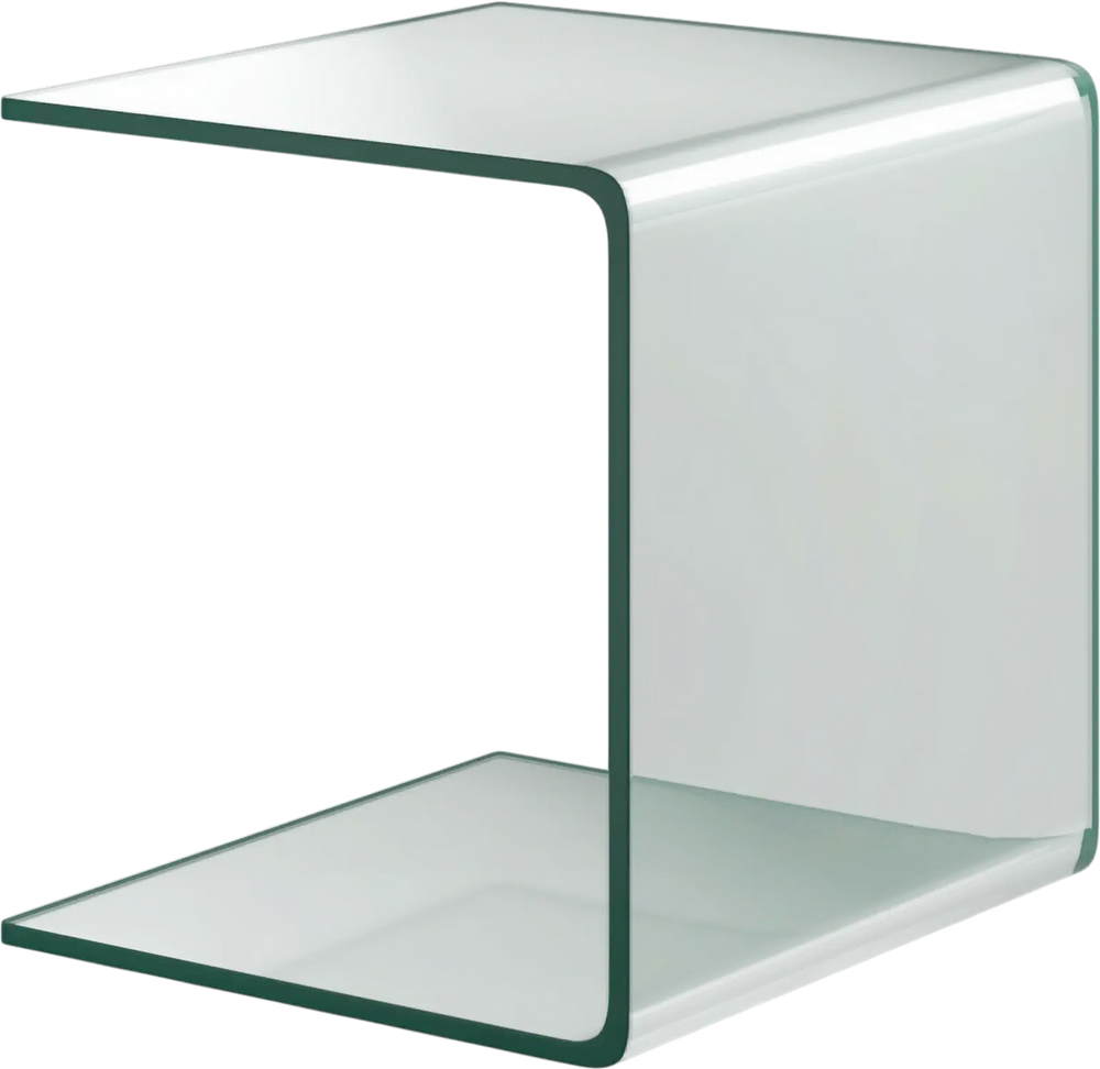 18 x 18 x 16 Inch Tempered Waterfall End Table with non-Slip Pad