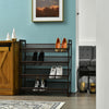 4-tier metal shoe rack with mesh shelves, adjustable angles, and compact design, perfect for entryway organization.