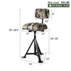 Swivel hunting chair with detachable backrest, adjustable legs, and camouflage fabric for outdoor stability and comfort.