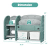 Kids toy storage organizer with 2-tier shelves and detachable bins, crafted from safe HDPE material for durable use.