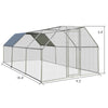 Large walk-in chicken coop measuring 9.5 x 19 feet with galvanized steel frame and PVC coated hexagonal wire mesh for.