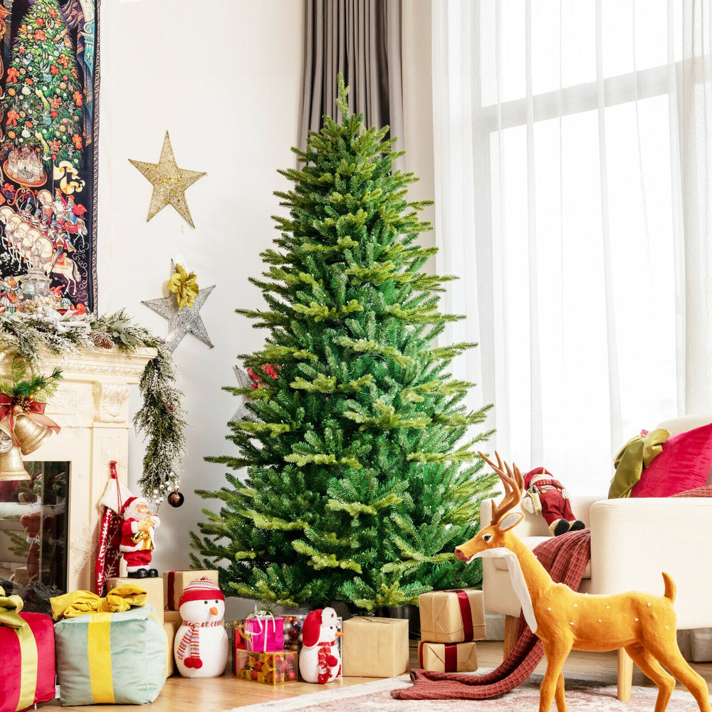 Pre-lit Artificial Hinged Christmas Tree with APP Controlled LED Lights-6 ft - Gallery View 1 of 12