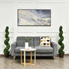 Artificial 4 FT spiral boxwood topiary in a golden pot, perfect for indoor or outdoor decor, adding a natural touch.