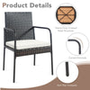 Single patio dining chair featuring weather-resistant PE rattan, ergonomic armrests, and anti-slip footpads for.
