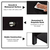 Wooden storage shelf with drawer in black, featuring a smooth surface, round knob, and stable construction for.