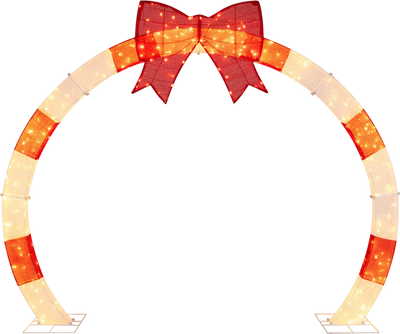 Costway 10.4' Pre-Lit Christmas Archway Large Bow LED Lights 36322832 New