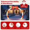 Detail of the sturdy metal frame and warm white LED lights on the 10.4 feet Christmas archway, enhancing outdoor.