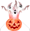 6 Feet Inflatable Halloween Ghosts with Pumpkin Decor and Rotating Lamp