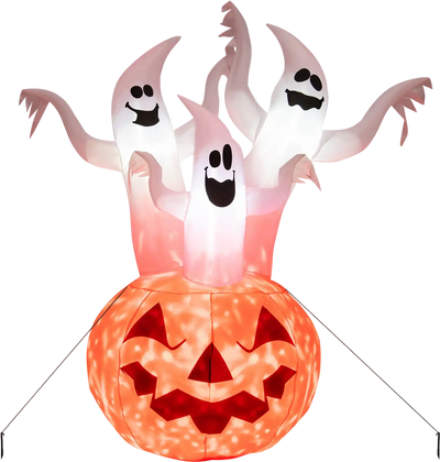 Costway 6' Inflatable Halloween Ghosts Pumpkin Rotating Lamp 38625971 New