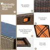 Tempered glass coffee table from the 8-piece patio rattan furniture set, featuring all-weather PE rattan and a sturdy.