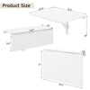 Wall-mounted folding table dimensions showing 31.5 x 23.5 inches, designed for small spaces in sleek white finish.