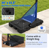 Sturdy HDPE base for portable basketball hoop, fillable with 176 lbs of sand or water for stability outdoors.