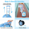 Kids 14" blue hardside luggage with adjustable handle and smooth wheels, perfect for travel adventures.