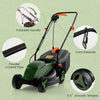 Electric corded lawn mower with foldable handle, 13-inch cutting width, and 25L collection box for efficient grass.