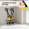 Corded electric tiller cultivator with foldable handle for easy storage, featuring a powerful 10 Amp motor and safety.