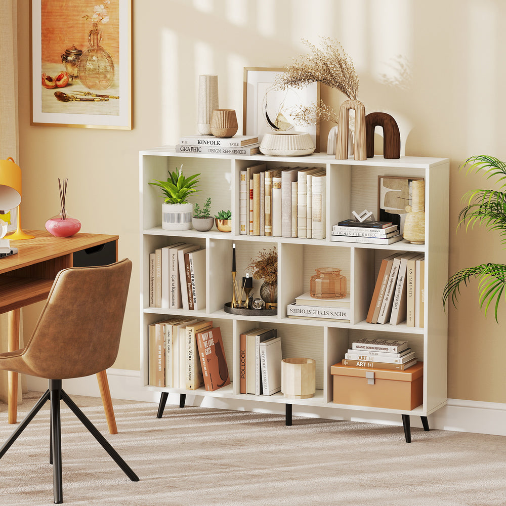 7/8/10-Cube Bookcase with 5 Tapered Metal Legs-10 Cubes - Gallery View 1 of 10