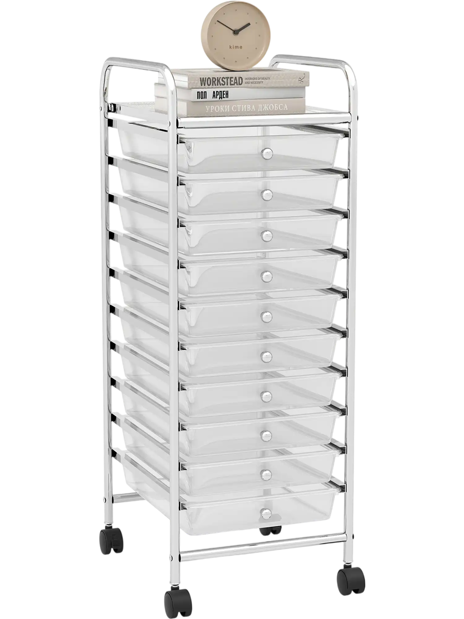 Costway 10-Drawer Rolling Storage Cart Organizer w/ 4 Universal Casters 18429736 New