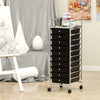 10-Drawer Rolling Storage Cart with Metal Frame and Lockable Universal Wheels-Black - Gallery View 1 of 8