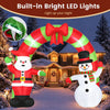 10 FT Christmas inflatable archway featuring Santa and a snowman with built-in LED lights for festive outdoor decoration.