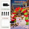 10 FT Christmas inflatable archway featuring Santa and snowman, with LED lights and included wind ropes and ground stakes.