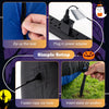 Animated Halloween inflatable pumpkin gentleman with glowing eyes, featuring simple setup and complete accessories for yard display.