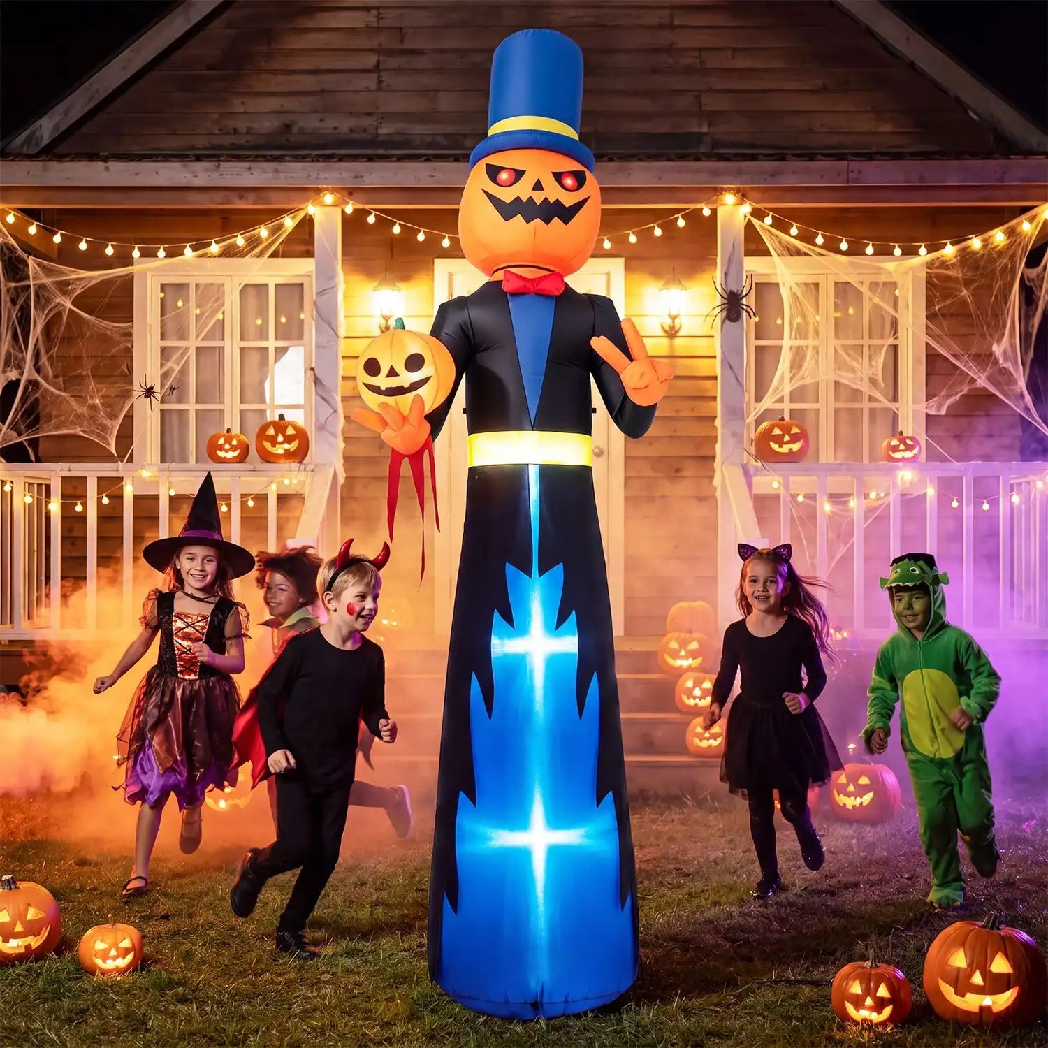 Costway 10' Animated Halloween Inflatable Pumpkin Gentleman Decoration 36197492 New