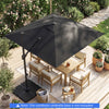 10 FT Cantilever Patio Umbrella with Solar LED Lights for Pool and Garden-Gray - Gallery View 1 of 9