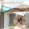 Stable triangular structure and vented top of the 10 FT cantilever patio umbrella provide reliable strength and airflow.
