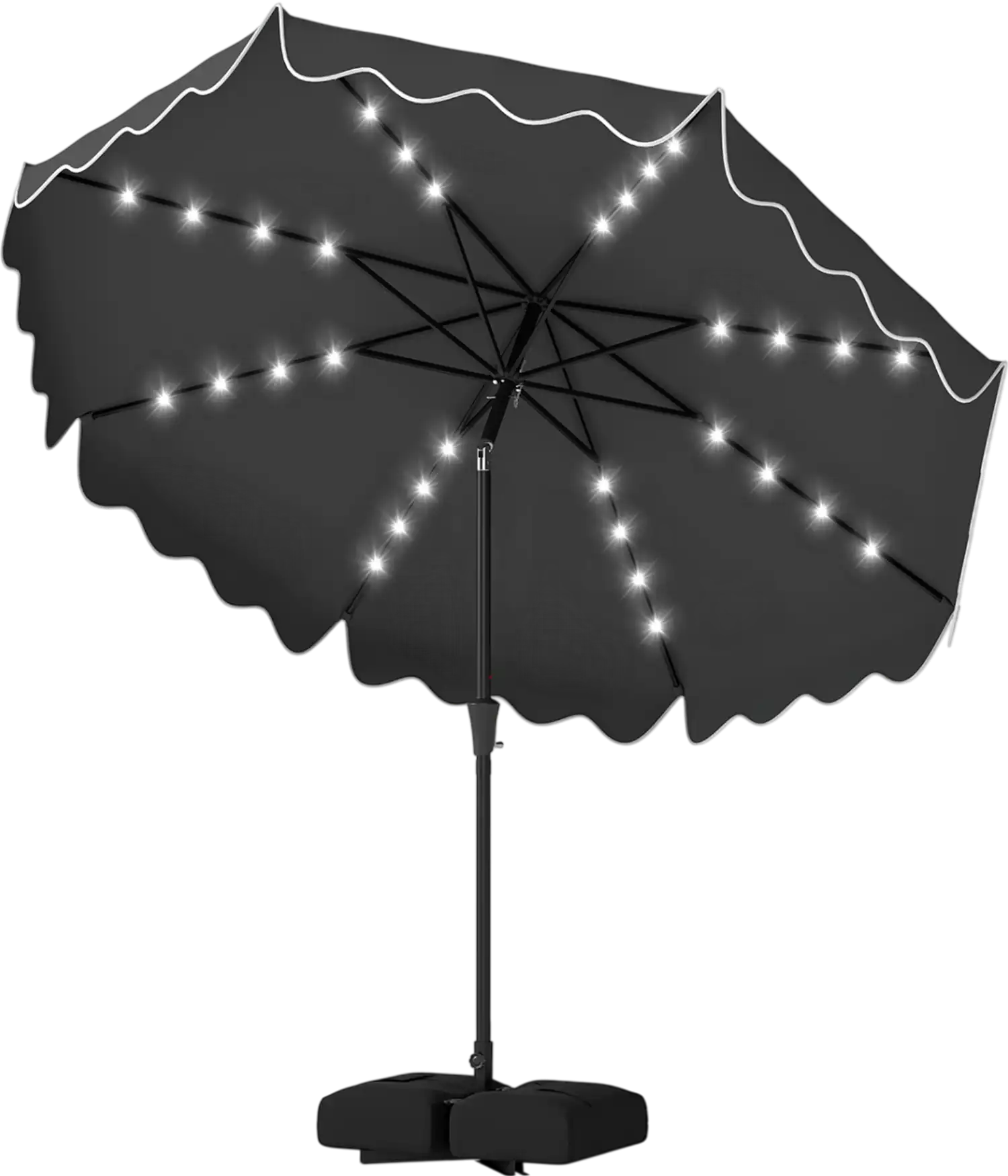 Costway 10' Outdoor Patio Umbrella Solar LED Lights Weighted Base 92158160 New