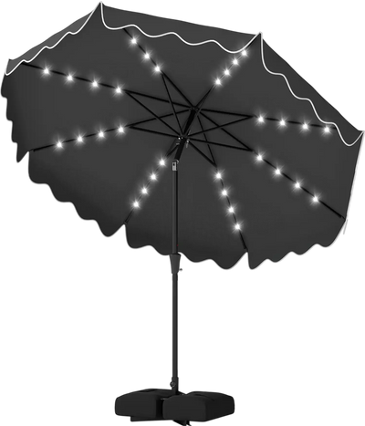 Costway 10' Outdoor Patio Umbrella Solar LED Lights Weighted Base 92158160 New