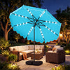 10 FT Outdoor Patio Umbrella with Solar LED Lights and Weighted Base-Turquoise - Gallery View 1 of 10
