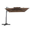 10 FT Patio Cantilever Umbrella with 360° Rotation and 8 Sturdy Ribs for Backyard-Tan - Gallery View 1 of 1