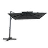 10 FT Patio Cantilever Umbrella with 360° Rotation and 8 Sturdy Ribs for Backyard-Gray - Gallery View 1 of 1