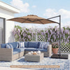 10 FT Patio Cantilever Umbrella with 360° Rotation and Air Vent for Backyard and Poolside-Tan - Gallery View 1 of 10