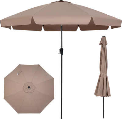 Costway 10' Scalloped Patio Umbrella Push Button Tilt 8 Fiberglass Ribs 16132123 New
