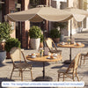 10 FT Scalloped Solar Patio Umbrella with 24 LED Lights and Tilt Adjustment-Tan - Gallery View 1 of 11