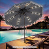 10 FT Solar LED Patio Umbrella for Deck and Pool-Gray - Gallery View 1 of 11