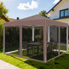 10 FT x 10 FT Pop-Up Canopy Tent Easy Setup Instant Folding Shelter with Mesh Netting-Coffee - Gallery View 1 of 10