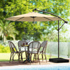 10 Feet Cantilever Umbrella with 32 LED Lights and Solar Panel Batteries-Beige - Gallery View 1 of 10
