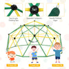 10 feet dome climber with swing, green metal pipes, safe climbing bars, ideal for kids aged 5 to 10 years old.