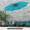 10 Feet Offset Hanging Umbrella with Base and Infinite Tilt-Turquoise - Gallery View 1 of 10