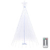 10 Feet Outdoor Christmas Tree Star String Lights with 560 cold white LED lights and remote control, shown with controller.